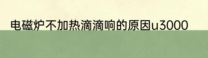电磁炉不加热滴滴响的原因u3000