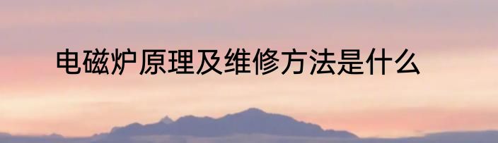 电磁炉原理及维修方法是什么