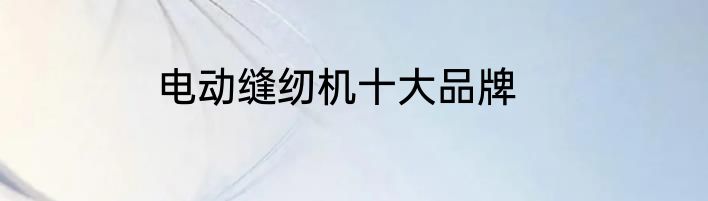 电动缝纫机十大品牌