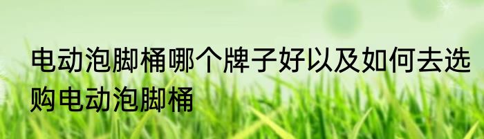 电动泡脚桶哪个牌子好以及如何去选购电动泡脚桶