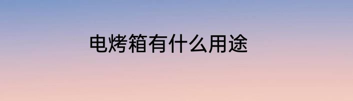 电烤箱有什么用途