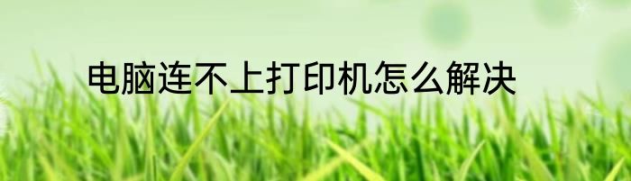 电脑连不上打印机怎么解决