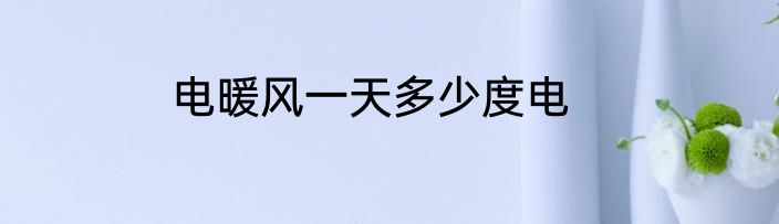 电暖风一天多少度电