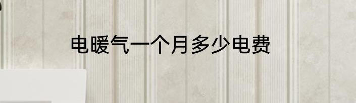 电暖气一个月多少电费