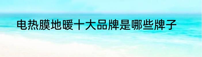 电热膜地暖十大品牌是哪些牌子