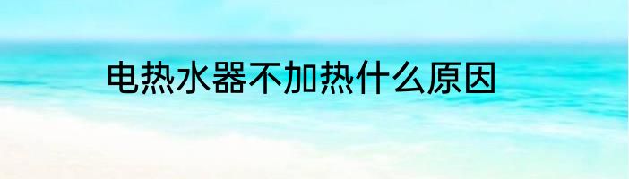 电热水器不加热什么原因