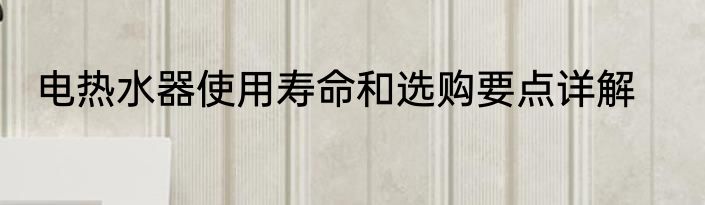 电热水器使用寿命和选购要点详解