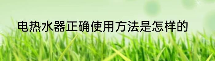 电热水器正确使用方法是怎样的