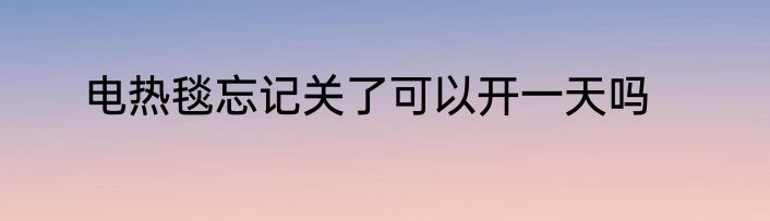 电热毯忘记关了可以开一天吗