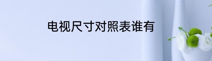 电视尺寸对照表谁有