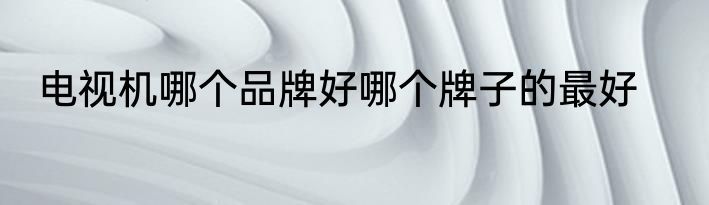 电视机哪个品牌好哪个牌子的最好
