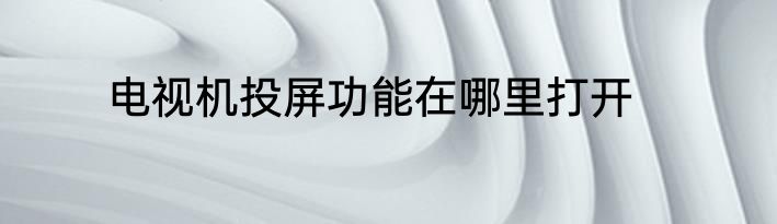 电视机投屏功能在哪里打开