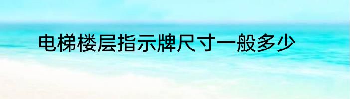 电梯楼层指示牌尺寸一般多少