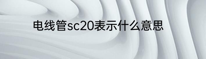 电线管sc20表示什么意思