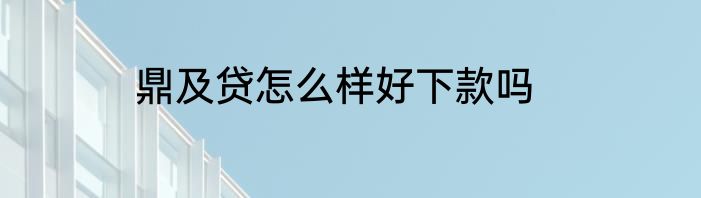 鼎及贷怎么样好下款吗