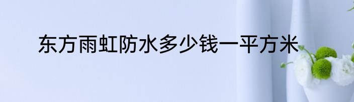 东方雨虹防水多少钱一平方米