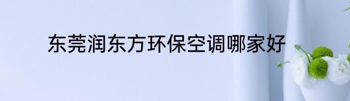 东莞润东方环保空调哪家好