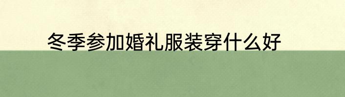 冬季参加婚礼服装穿什么好