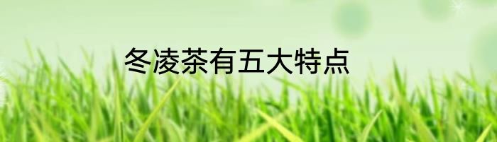 冬凌茶有五大特点