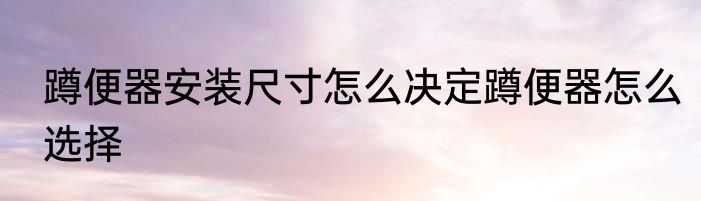 蹲便器安装尺寸怎么决定蹲便器怎么选择