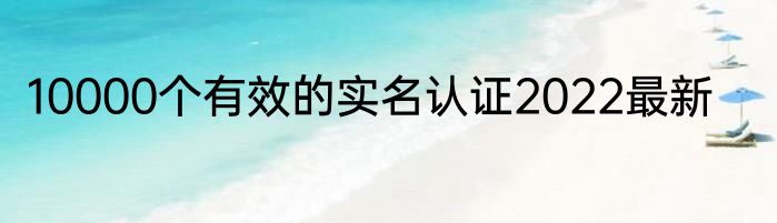 10000个有效的实名认证2022最新