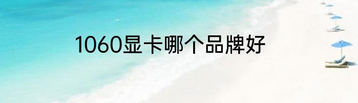 1060显卡哪个品牌好