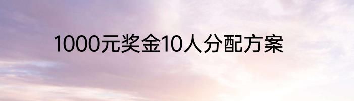 1000元奖金10人分配方案