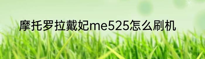 摩托罗拉戴妃me525怎么刷机