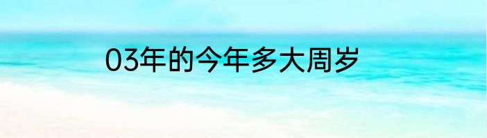 03年的今年多大周岁