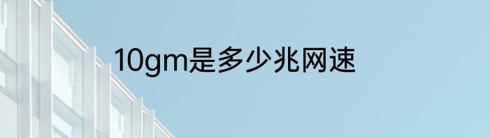 10gm是多少兆网速