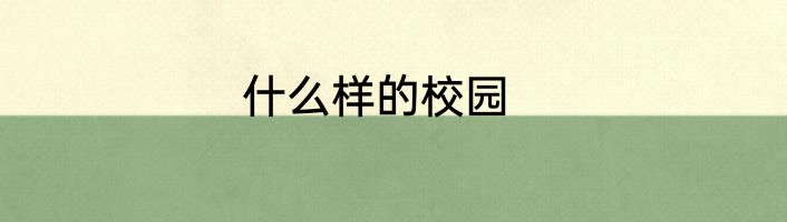 什么样的校园