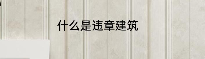 什么是违章建筑