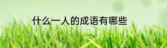 什么一人的成语有哪些
