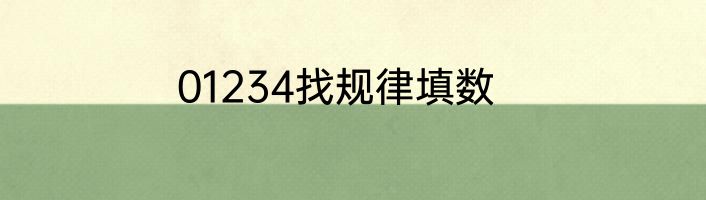 01234找规律填数