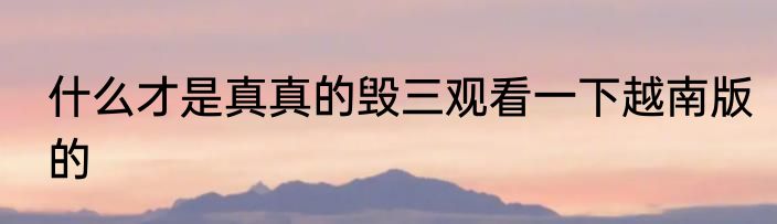 什么才是真真的毁三观看一下越南版的