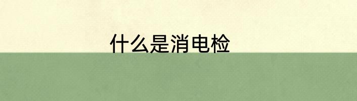 什么是消电检