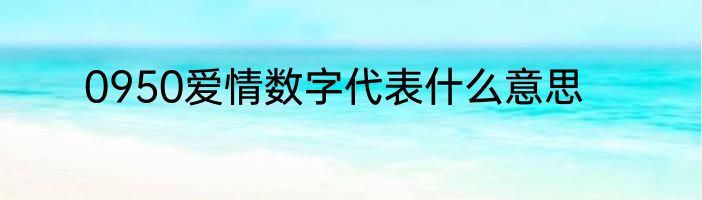 0950爱情数字代表什么意思