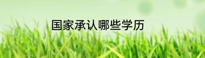 国家承认哪些学历
