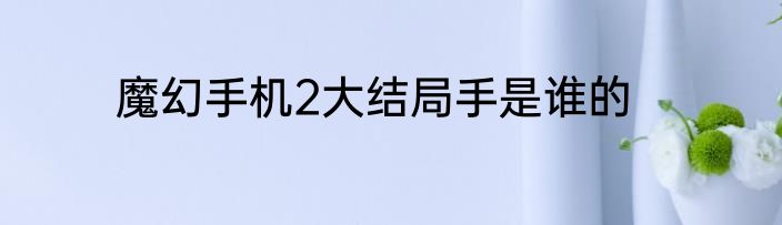 魔幻手机2大结局手是谁的