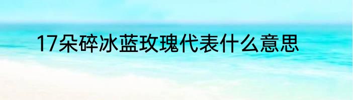 17朵碎冰蓝玫瑰代表什么意思