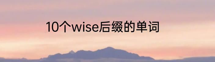 10个wise后缀的单词