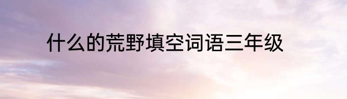 什么的荒野填空词语三年级