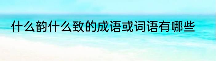 什么韵什么致的成语或词语有哪些
