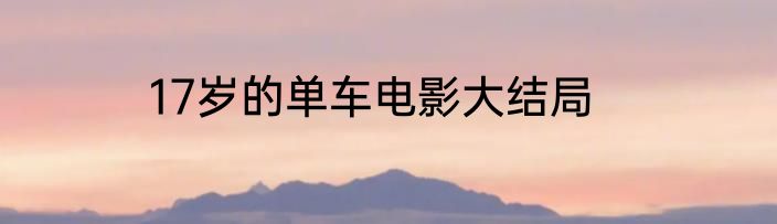 17岁的单车电影大结局