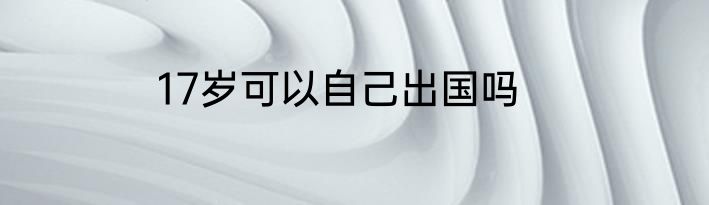 17岁可以自己出国吗