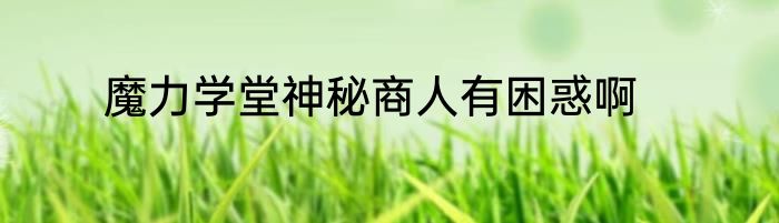 魔力学堂神秘商人有困惑啊