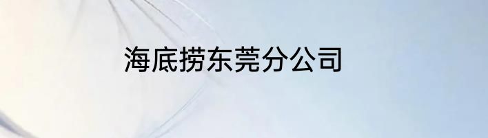 海底捞东莞分公司