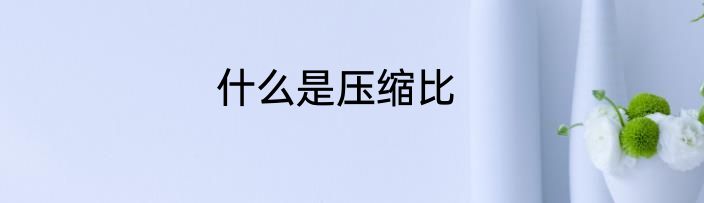 什么是压缩比