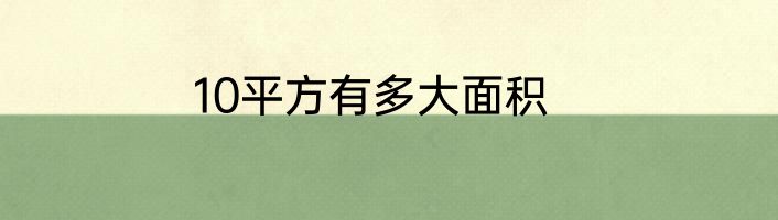 10平方有多大面积