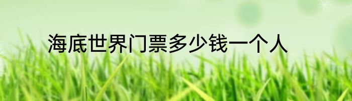 海底世界门票多少钱一个人